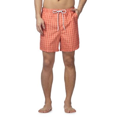 Orange gingham check shorts